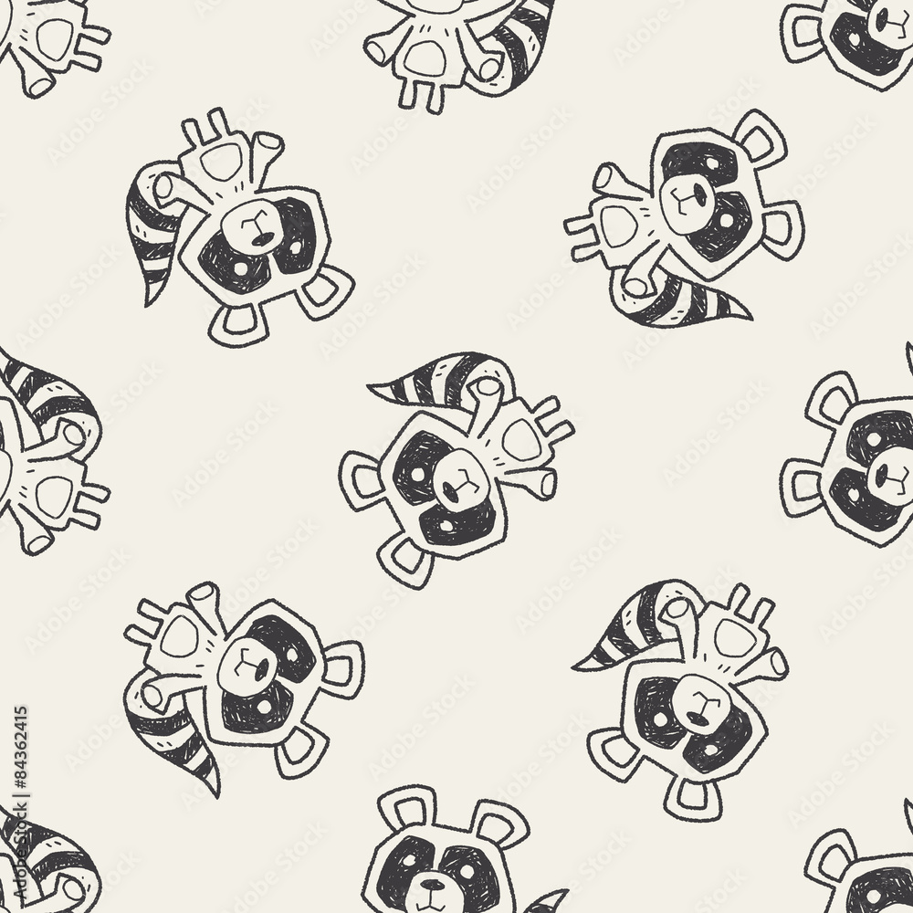 raccoon doodle seamless pattern background raccoon doodle seamless pattern background
