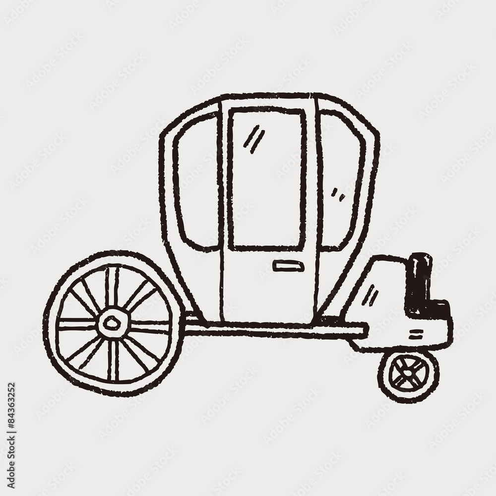 Naklejka premium carriage doodle