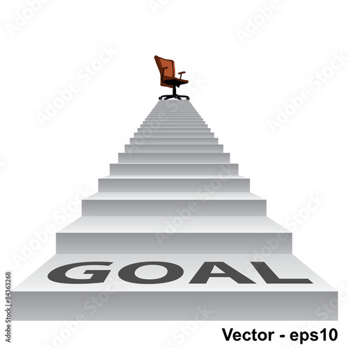 Vector white stair with a chair