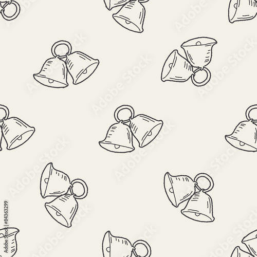 bell doodle seamless pattern background