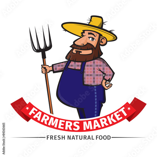label or logo  with farmer