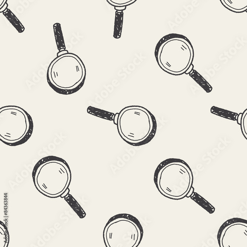 doodle magnifier seamless pattern background