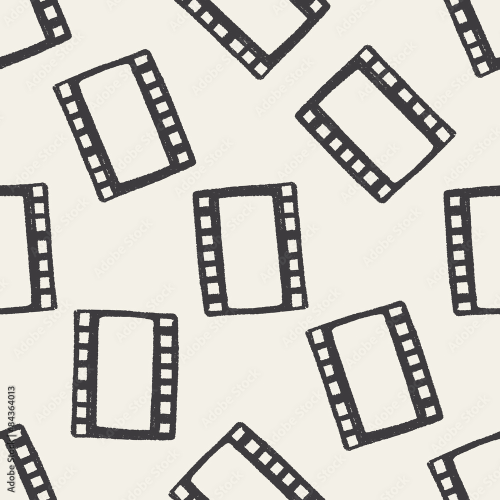 Doodle Film seamless pattern background
