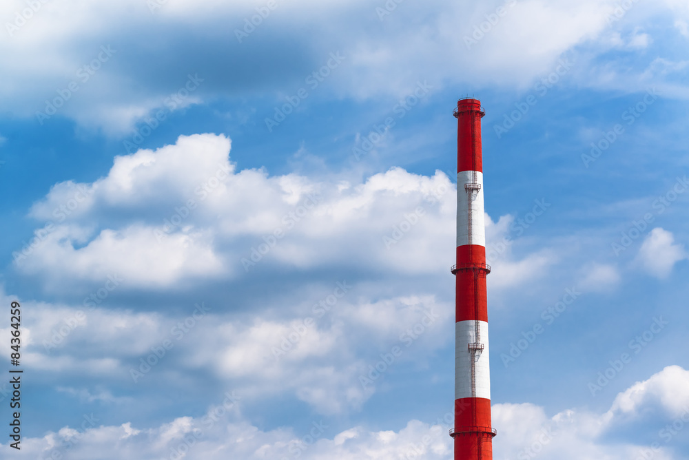 Red and White Power Plant Industrial Chimney Pipe Red and White Power Plant Industrial Chimney Pipe