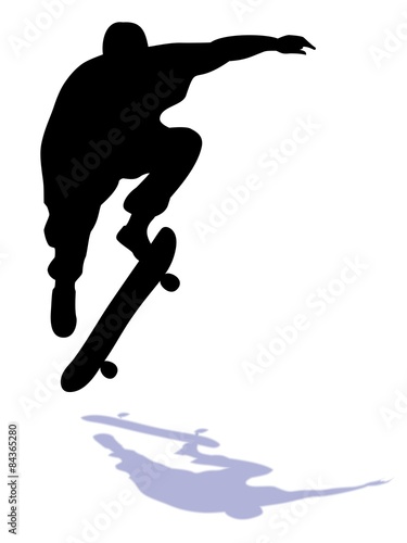skateboarder jumping, vector illustration