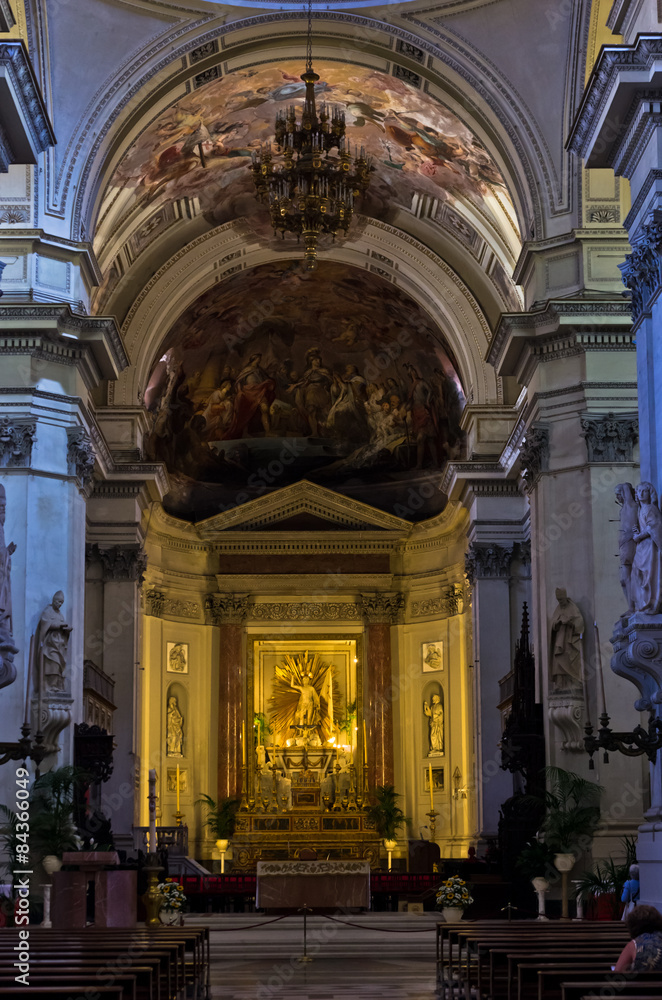 Dome and other architectural details in Palermo cathedral at Sicily