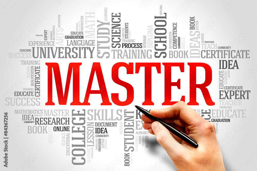 Master word cloud, education concept Master word cloud, education concept