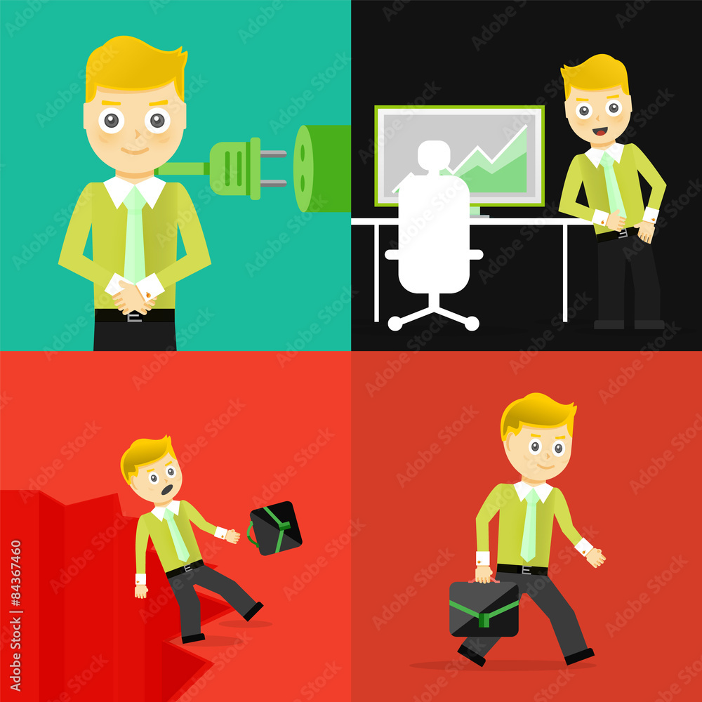 Set of businessman pose character concepts Set of businessman pose character concepts