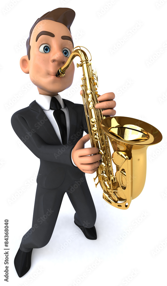 Naklejka premium Fun business man