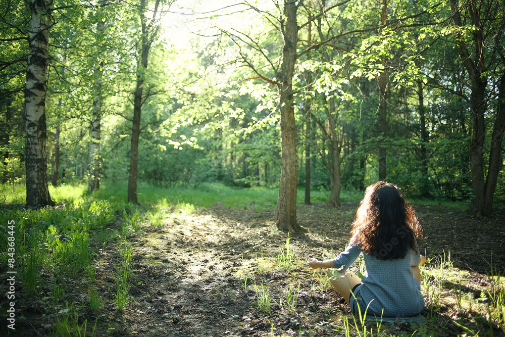 Meditation spring summer woman Meditation spring summer woman