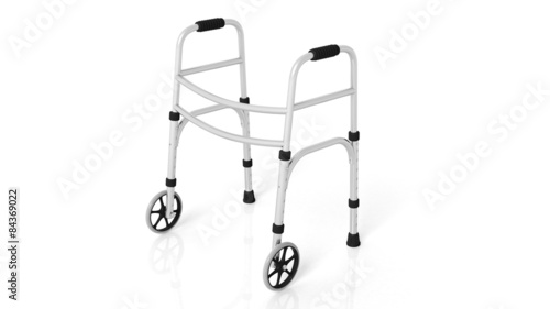 Rolling walker isolated on white background photo