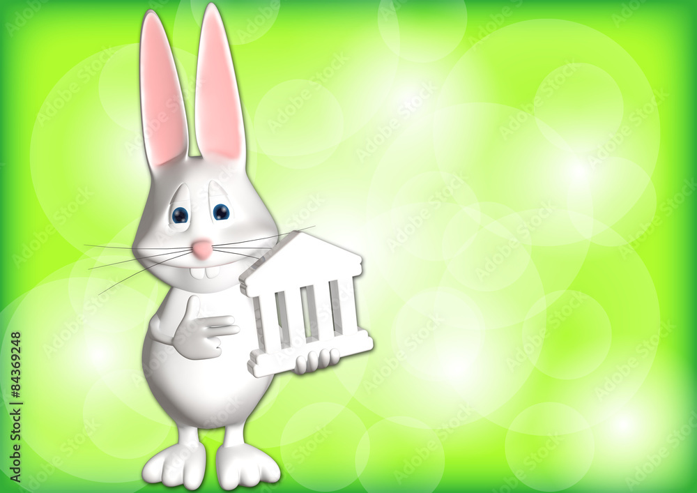 Hase Gericht Recht 3D weiß zeigen Comic Hase Gericht Recht 3D weiß zeigen Comic