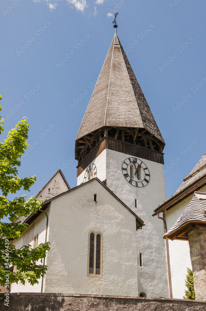 Saanen, Gstaad, Dorf, Kirche, reformierte Kirche, Kapelle, Alpen, Schweiz