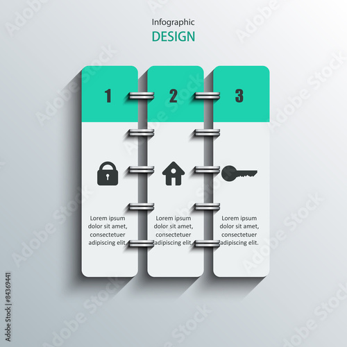 Notepad template with infographics design. 