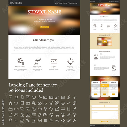 One page web site for service