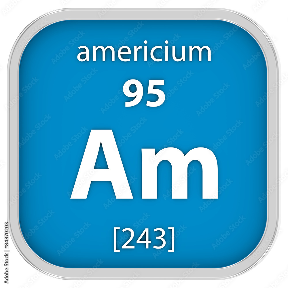 Americium material sign Americium material sign