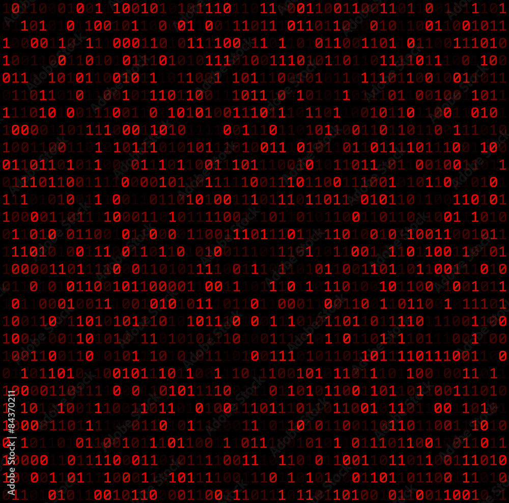 Binary background with red digits. Binary background with red digits.