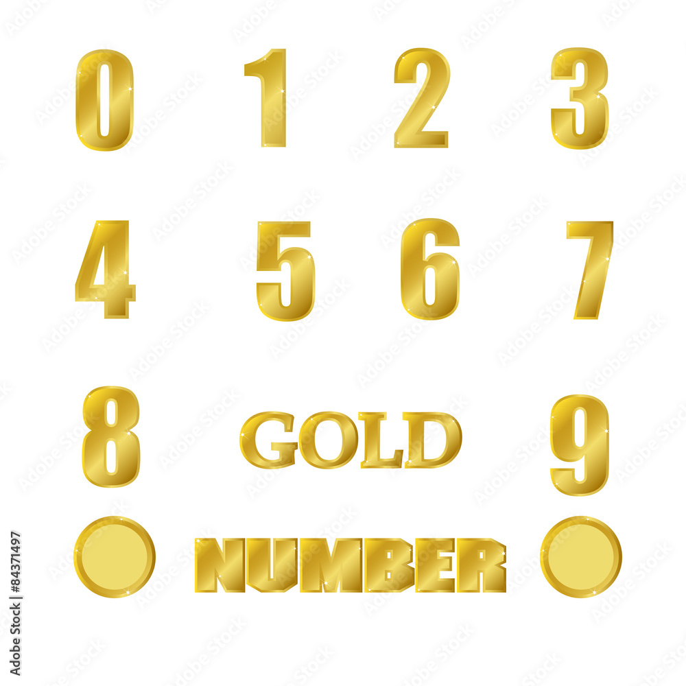 gold number,number zero to nine