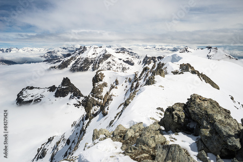 Mountain peaks and snowcapped ridges in the Alps © fabio lamanna