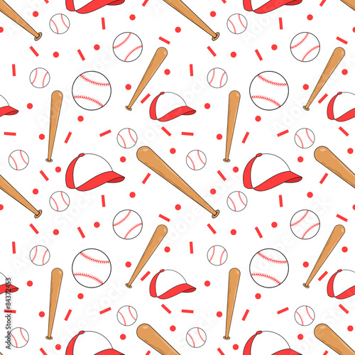 Seamless baseball pattern