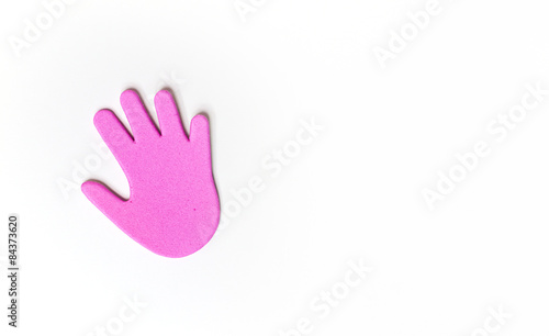 pink hand - having a message