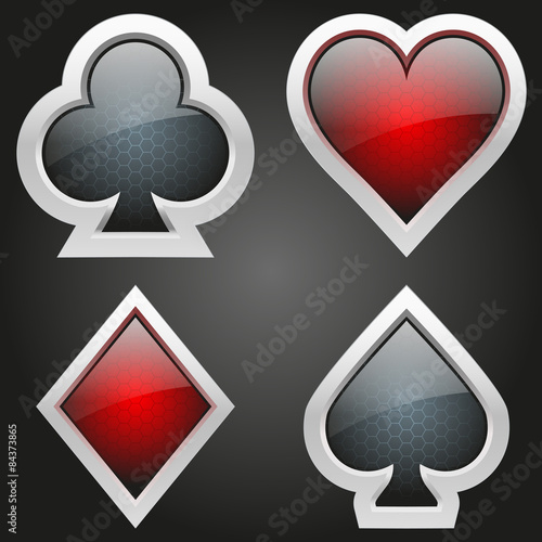 Crystal icon card suits