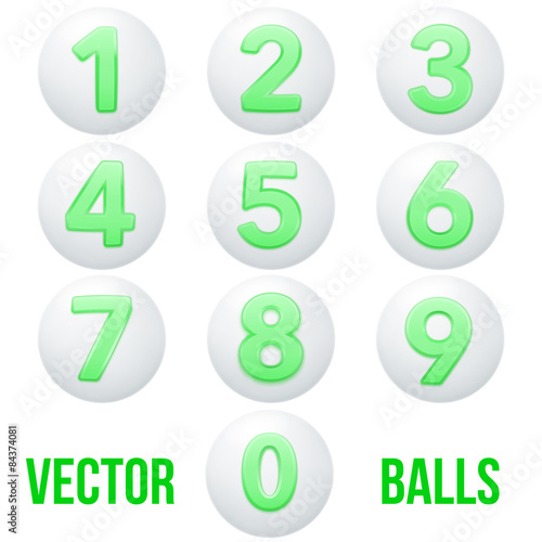 Full collection of icons balls with numbers.