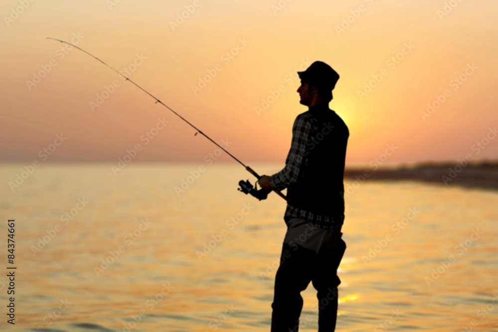 Fishing, man, river.