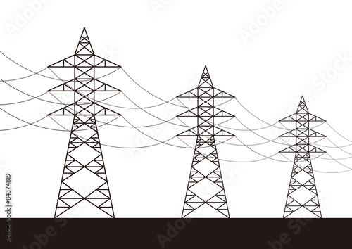 Transmission tower (electricity pylon) illustration