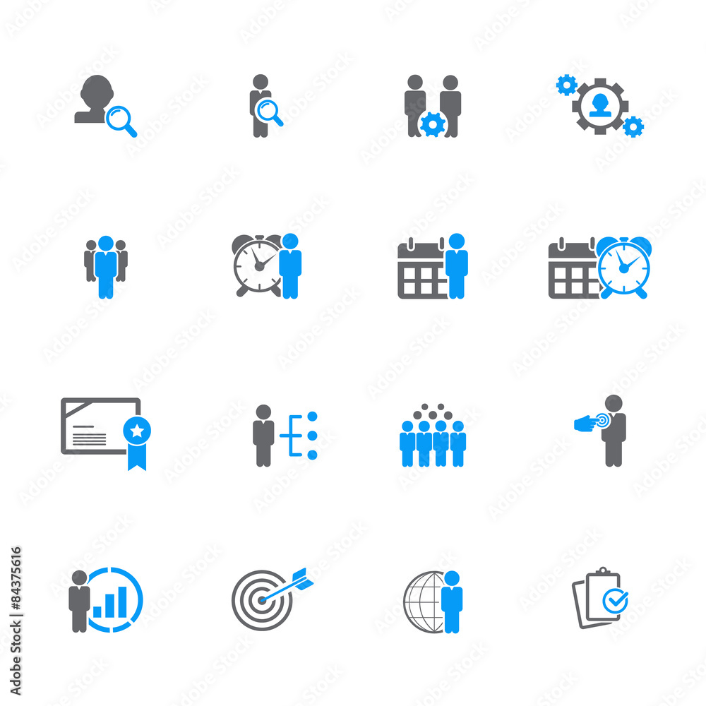 Business management, strategy or human resource icons Business management, strategy or human resource icons