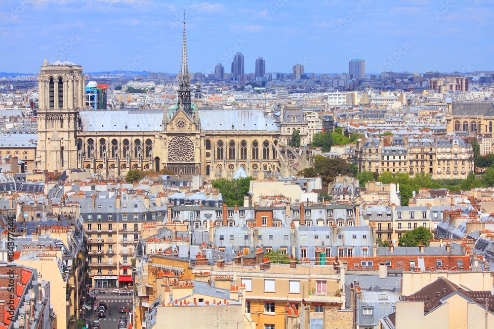 Paris cityscape with Notre Dame
