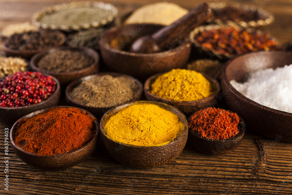 Seamless texture with spices and herbs Seamless texture with spices and herbs
