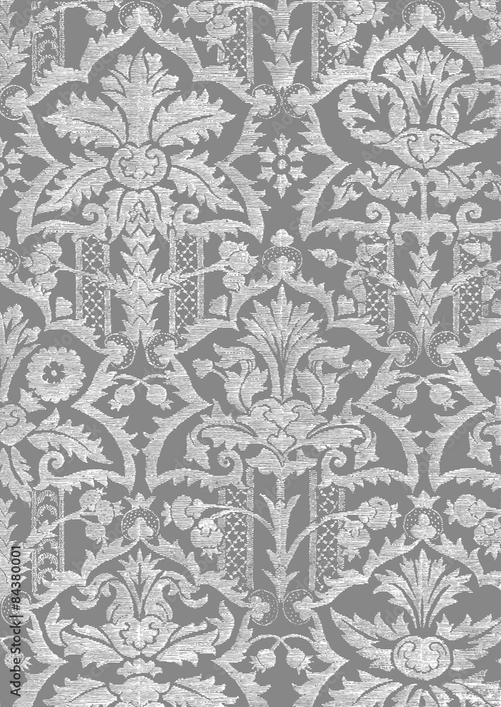 20. Abstract hand-drawn floral pattern, vintage background