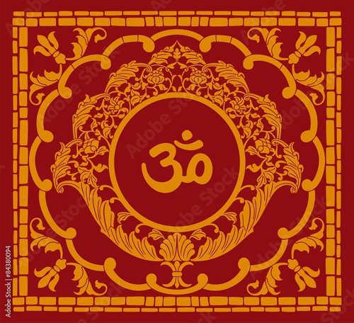 aum syllable, paisley design ,Hinduism, India
