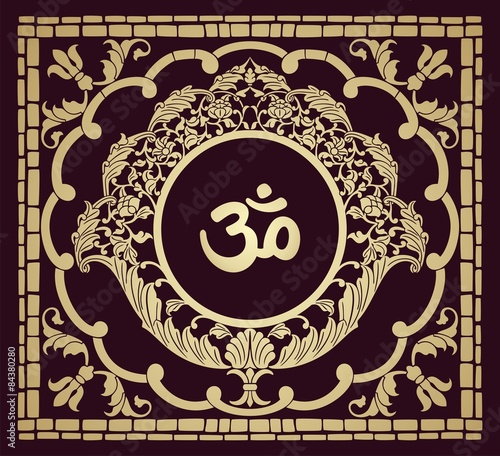 aum syllable, paisley design ,Hinduism, India