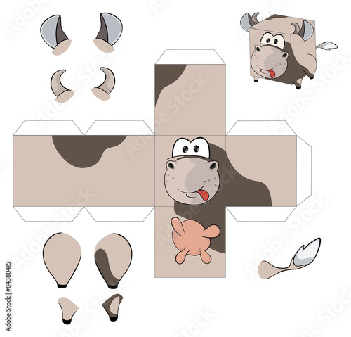 A cow cube.Toy for assemblage 