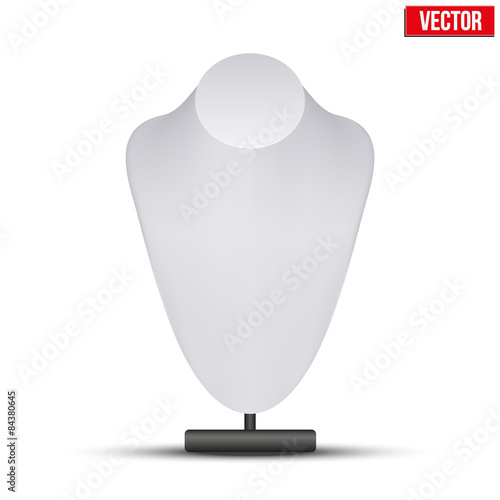 Realistic white dummy necklace bust. Vector Illustration.
