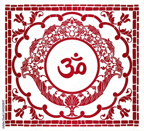aum syllable, paisley design ,Hinduism, India