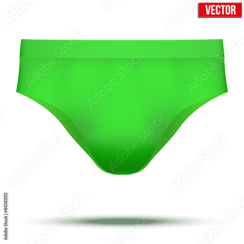 Male green underpants brief. Vector Illustration isolated on background.