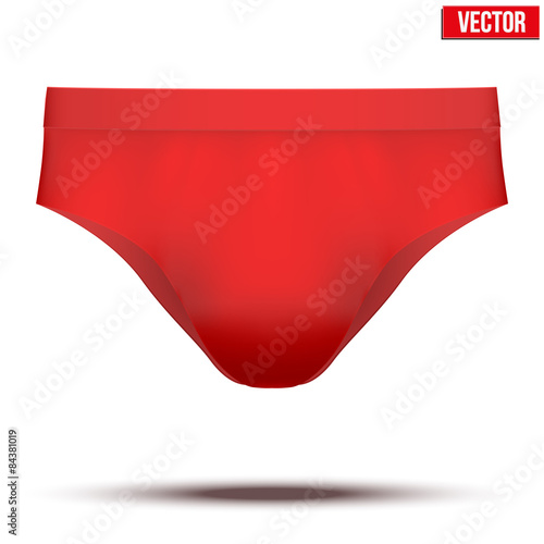 Male red underpants brief. Vector Illustration isolated on background.