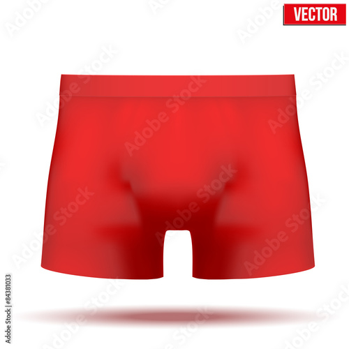 Male red underpants brief. Vector Illustration isolated on background.