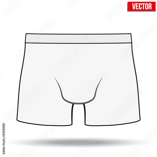 Male white underpants brief. Vector Illustration