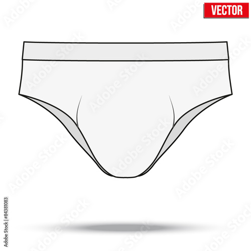 Male white underpants brief. Vector Illustration