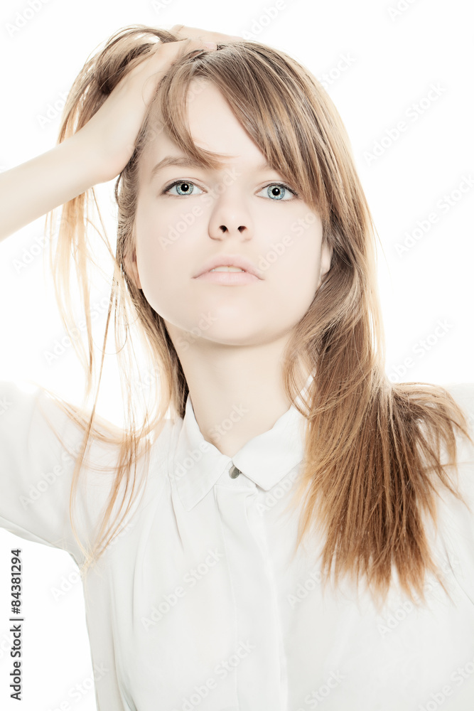 Young Fashion Woman on White Background Young Fashion Woman on White Background
