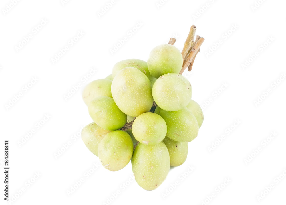 green olives with a branch on a white background