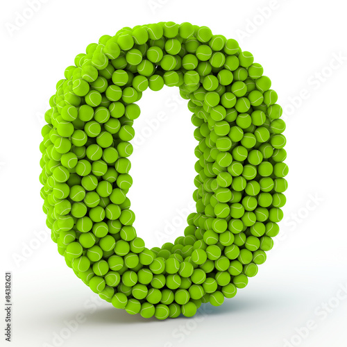Number 0 tennis balls