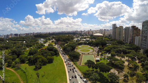 Aerial View of Obelisk and Ibirapuera Park of Sao Paulo © gustavofrazao