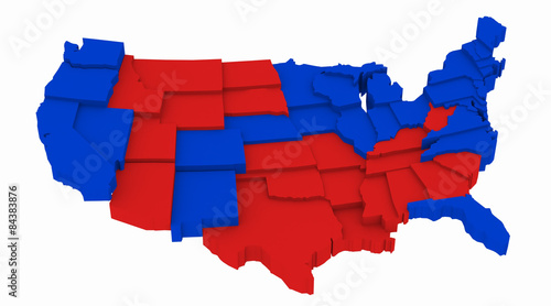 3D USA map Presidential Elections 2008 photo