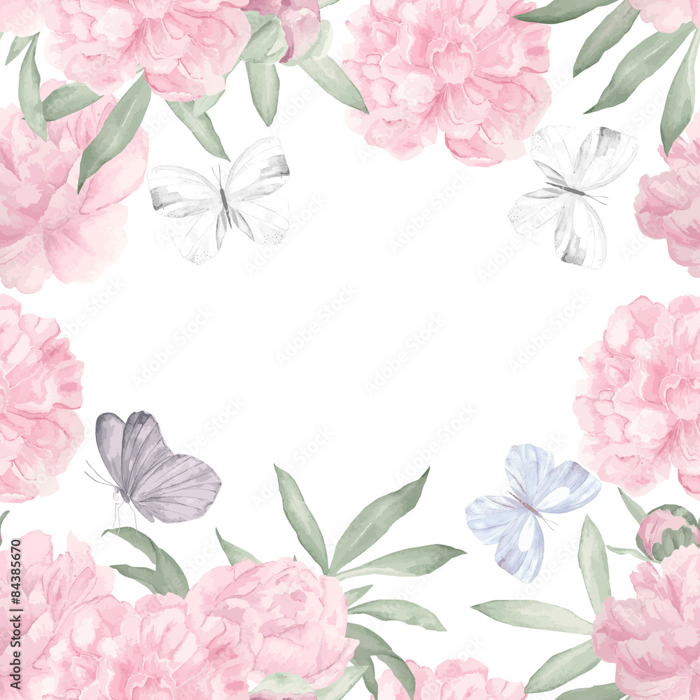 Obraz Akwarela kwiatowy rama