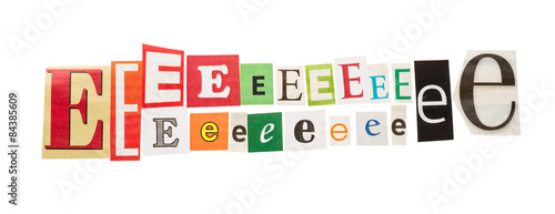 E inscription letters set